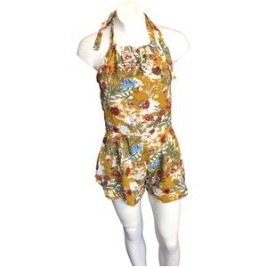 Ethereal Floral Halter Y2K Women's Romper